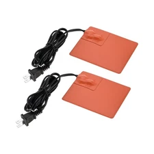 2Pcs Self-Adhesive Car Silicone Engine Heater Pad Oil Pan Heater with Power Cord