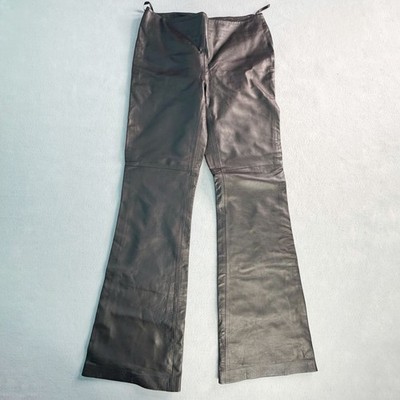 Anonymous John Carlisle Women s 8 Brown Lamb Leather Pants Bootcut Fully Lined