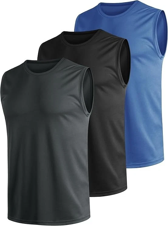 3pcs Tank Top Gym Sleeveless Running Quick Dry Breathable Vest Multipack 4XL