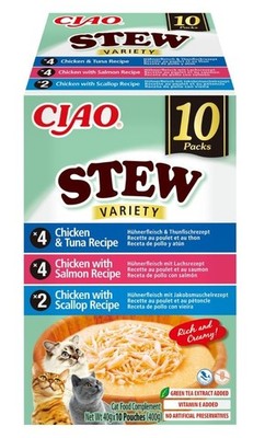 INABA Cat Ciao Stew Creamy Variety mix Leckerlis mit Fisch Katze10x40g