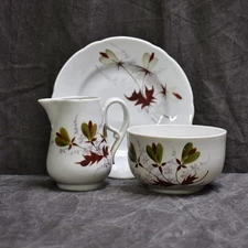 Vintage China Breakfast Set - Small Bowl, Saucer, & Creamer Mid Century Unmarked