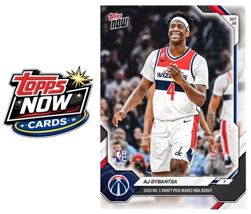 2026-27 Topps Now NBA #39 AJ Dybantsa RC Washington Wizards NBA Debut - PRESALE - product listing photo