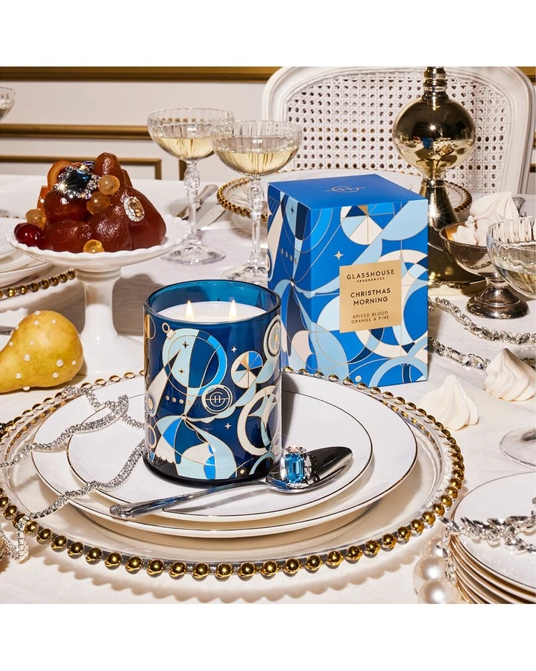 Vela azul 380G fragancias de invernadero mañana Navidad Foto 2 de 2