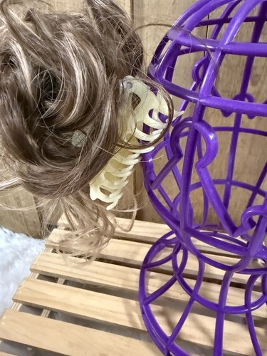 Wig Wiglet Lg Clip Curls Hair Piece Style Highlights Two Tone Brown Blonde - Picture 3 of 4