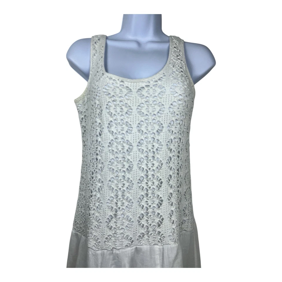 Womens Crochet Lace Maxi Dress Size S Boho Hippie Cottagecore Fairy Beachy Lined - Image 2 of 4