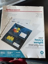 Office Depot Clear Heavy Weight Sheet Protectors 25 Counts 8 1/2 X 11