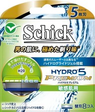 Schick 5-blade Hydro 5 premium sensitive skin replacement blades 8 pieces malera