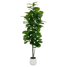 Artificial Fiddle Leaf Fig Tree 7ft - Lifelike Indoor Tall Faux Plant for Hom...