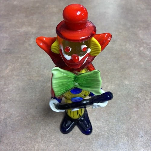 Vintage Hand Blown Murano Glass Clown Figurine Murano Italy