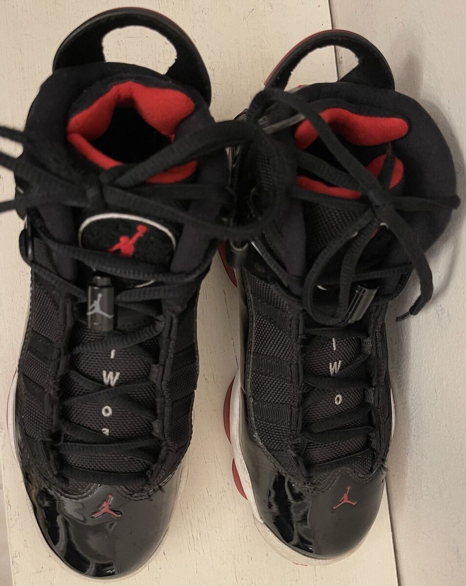SZ 4.5Y NIKE AIR JORDAN 6 BLACK VARSITY RED 323419-062 SZ 4.5Y NIKE AIR JORDAN 6 BLACK VARSITY RED 323419-062