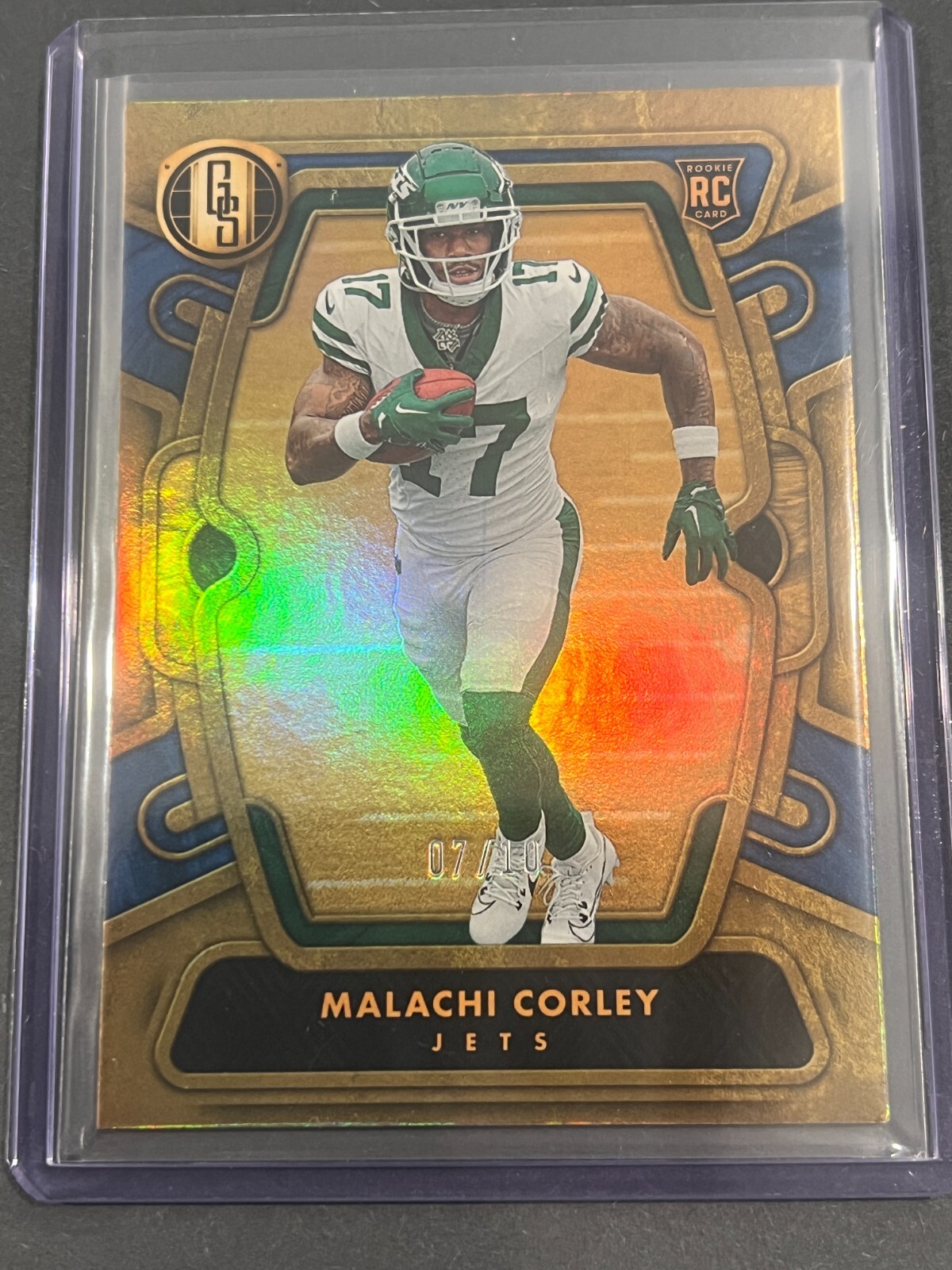 MALACHI CORLEY - 2024 Gold Standard Rookie Sapphire Parallel 07 /10 Jets RC