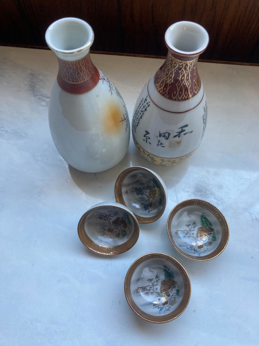 食器 kobutamana01 Antique Japanese Kutani ware ceramic Sake bottle