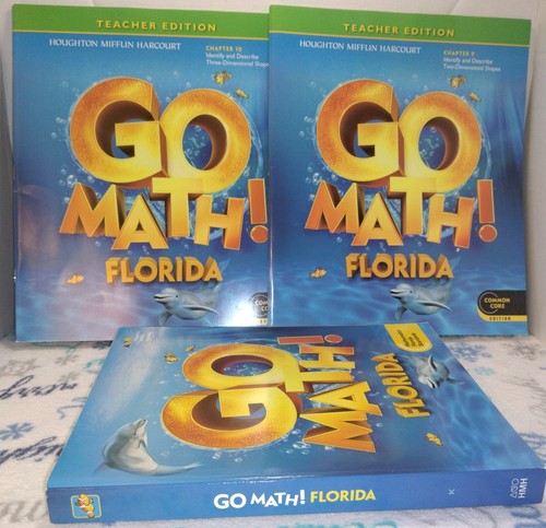 Lot of 3 HMH GO Math Florida Grade K Teachers edition/standards PR Math books - Picture 1 of 6