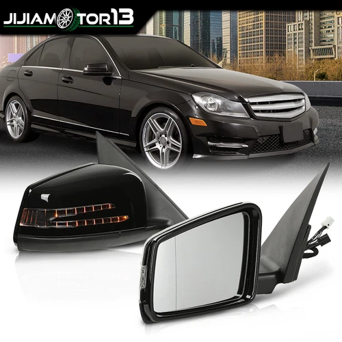 A Pair Rear View Mirror Side Fit For Mercedes C300 Benz C-Class W204 C200 C180