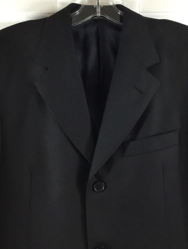 Coppley 2-Piece Suit Mens 38S Black Muted Striped Scabal Wool Bespoke 34x26 - Picture 2 of 17