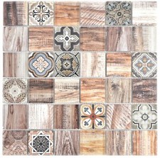 Mosaico IN Vetro Braun Beige Specchio Piastrelle Patchwork 160-w200 1 Opaco