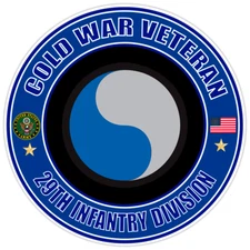 Cold War Veteran 29th Infantry Division Bumper Sticker Military Vinyl Decal 5"