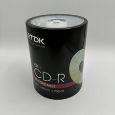 TDK Blank Recordable CD-R 100 Pack 700MB 80Min 52x Speed New Sealed