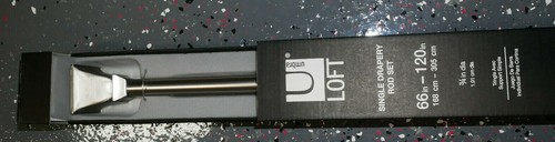 Loft By Umbra Soft Square Curtain Rod - Nickel 66"-120" (Includes 2 ...
