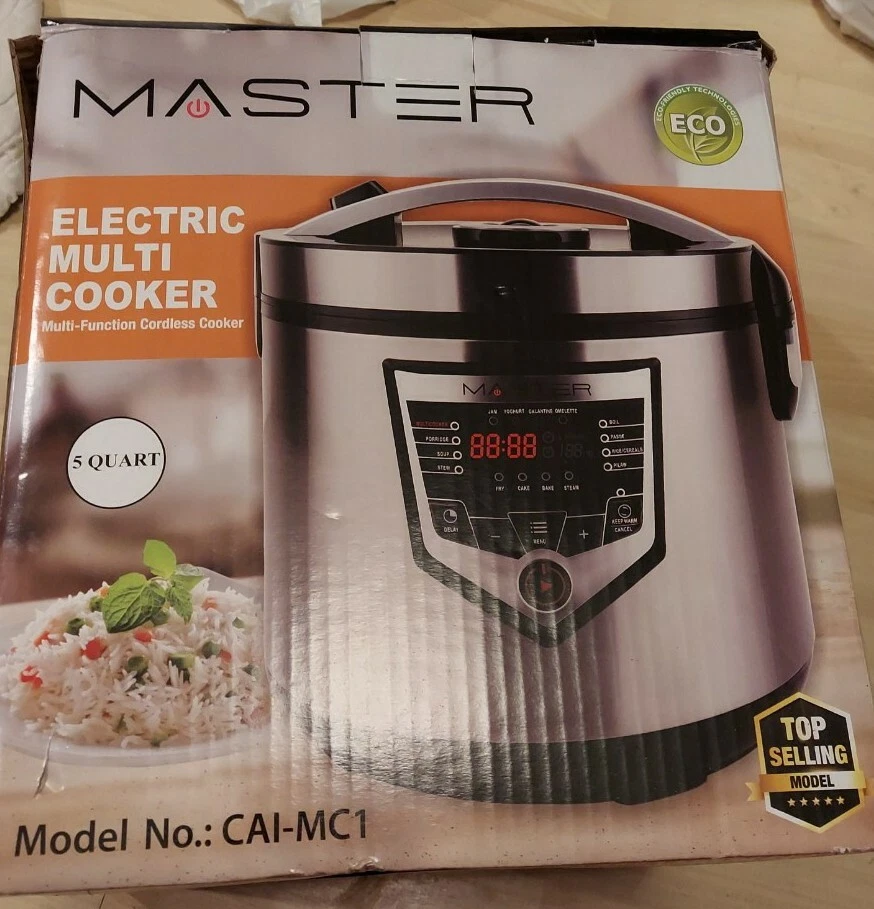 MASTER Model CAI-MC1 5 Quart Electric Multi Cooker Stainless/Black Trim