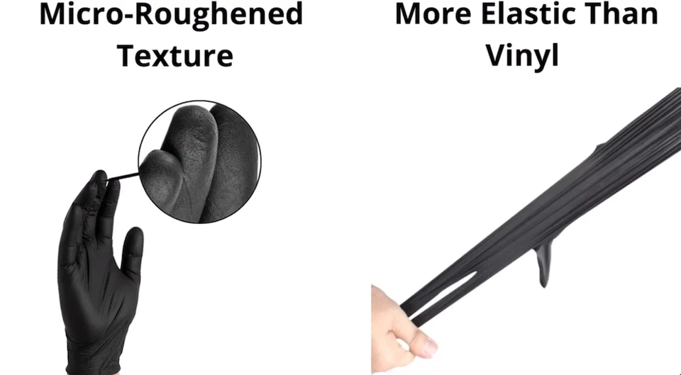 First Glove Black Industrial Disposable Nitrile Gloves 6 Mil Latex & Powder Free - Image 4 of 4