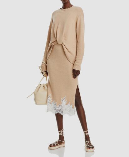 3.1 Phillip Lim Women's Beige Wool Twisted Round Neck Long Sleeve Dress Size L - Picture 3 of 5