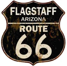 FLAGSTAFF, ARIZONA Route 66 Shield Metal Sign Man Cave Garage 211110014015
