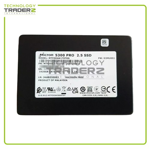 MTFDDAK1T9TDS Micron 5300 Pro 1,92TB SATA 6Gbps 2,5" Solid State Drive