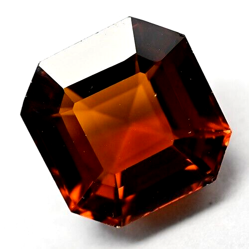 Granate de hessonita natural impecable 13,80 quilates corte Asscher piedra preciosa suelta certificada - Imagen 4 de 5