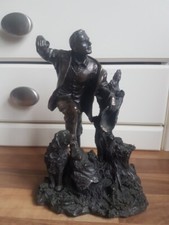 oliver tupton bronzierte Modell Figuren Männer und Hunde H20cm L13cm Signatur 
