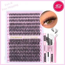 Eyelash Extension Kit D Curl Lash Clusters 280pcs DIY Lash Extension Kit 40D