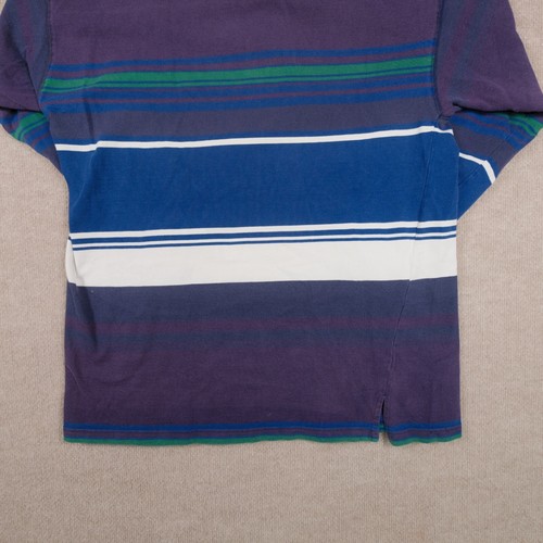 Camicia vintage anni 90 Guess Classics USA a righe manica lunga uomo grande viola/verde - Foto 18 di 22