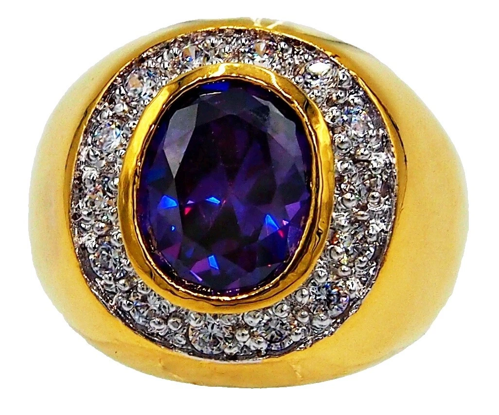 Beauty Amatista Anillos de Moda enchapado en oro Amarillo