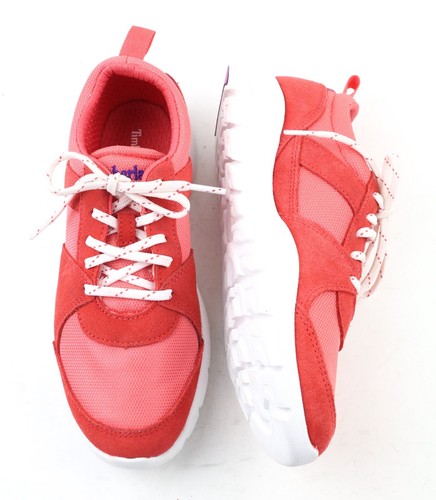 TIMBERLAND A24JB Girls Sneakers EU38 UK5 Lace Up Red ReBOTL Low Top Leather - Picture 8 of 14