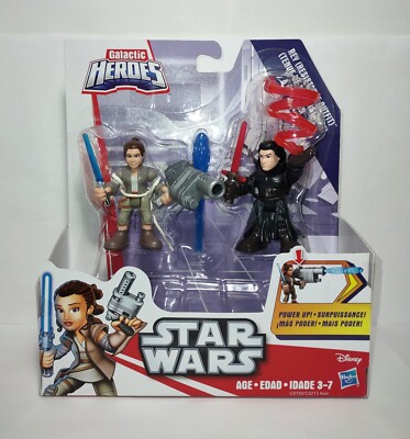 Star Wars Galactic Heroes Rey Resistance & Kylo Ren Figure Set Power Up 2016 New