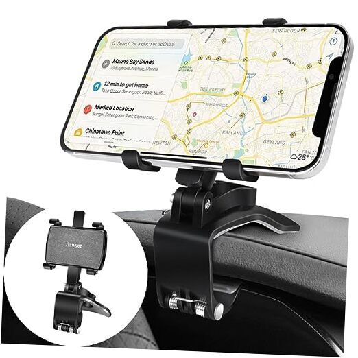 Car Phone Holder for Dashboard 360 Degree Rotation Multifunctional One Hand