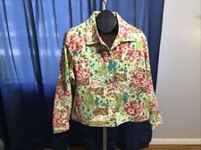 Coldwater Creek Multicolor Long Sleeve Cotton Floral Jacket XL