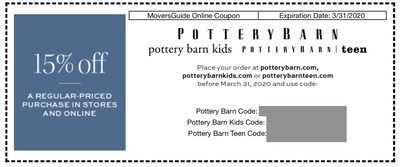Pottery Barn Kids Teen 3x Coupons 15 Off Online Or In Store Exp