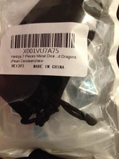 7 Pieces Metal Zinc Alloy Set PEARL CERULEAN D&D Dice Set W/ Storage Bag SEALED