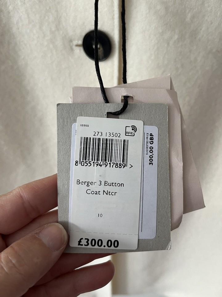 New Marella By Max Mara Winter White Coat Wool UK 10 IT42. Retail price