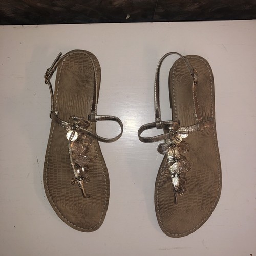 Franco Sarto Silver Beaded Gladiator Summer Sandals Size 10 - Picture 2 of 11