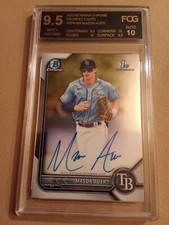 2022 Bowman Chrome Prospect Mason Auer AUTOGRAPH #CPA-MA Graded FCG 9.5