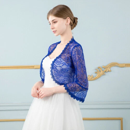 Damen Spitze Bolero Festlich Shrug Jäckchen Bolerojacke Schulterjacke Hochzeiten - Bild 7 von 33