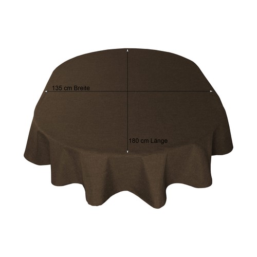 Tischdecke oval Leinenoptik Lotuseffekt Tischwäsche Wasserabweisend Tischtuch - Bild 67 von 127