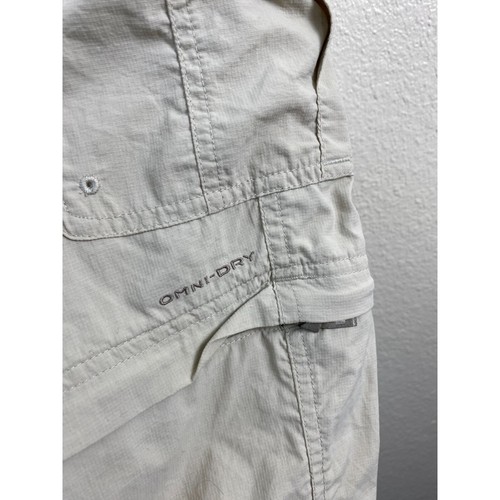 Columbia Titanium Omni dry Hiking Capri Pants Mens Sz XL Outdoor Nylon Cream 25" - Picture 13 of 14