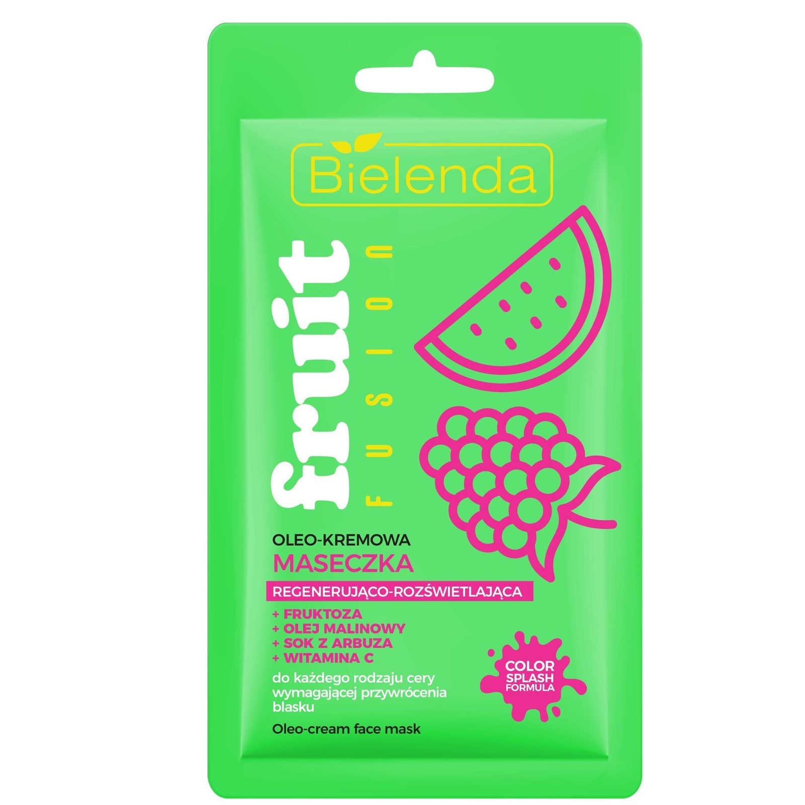Bielenda Fruit Fusion Oleo-Cream Mask 8g Vitamin C Raspberry Regenerating Glow
