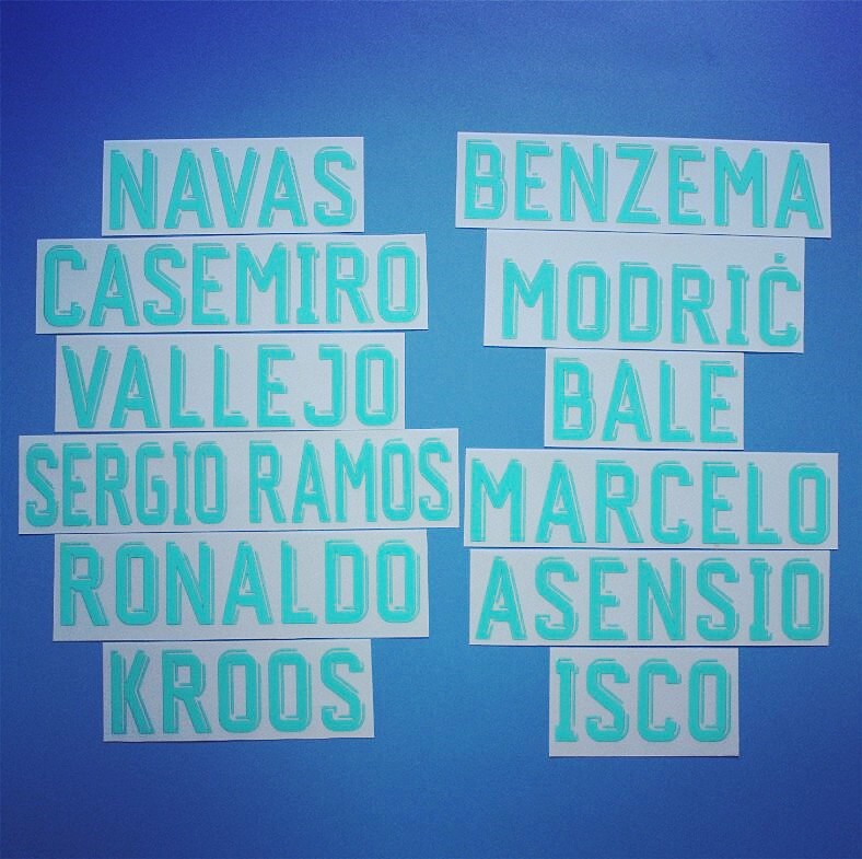 Benzema Ramos Ronaldo 17-18 Real Madrid Player Size Nameset Name Number Print
