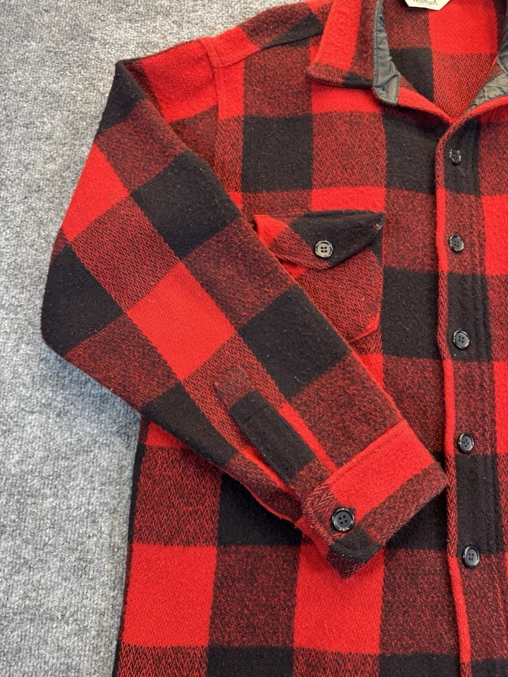 Vintage Woolrich Men’s Size Large Buffalo Plaid Wool Jacket Red Black - Image 4 of 4