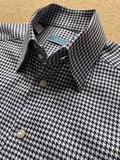 ETON BOLD BLACK HERRINGBONE SHIRT 15.5