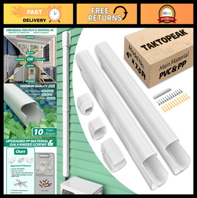 Mini Split Line Cover 4'' x 7.5 Ft - Waterproof Decorative Pipe Cover for AC HVAC